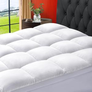 SOPAT Mattress Topper King Size Extra Thick Mattress Pad 8-21" Deep Pocket Soft Down Alternative Fill Mattress Protector Pillow Top Mattress Cover (78x80 Inches, White)