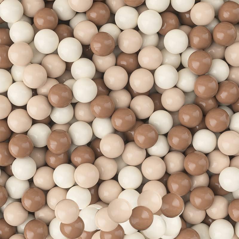 Ball Pit Pack of 100 - BPA Free, Crush Proof Plastic Balls for Tent, Playhouse, Children's Toy, Party - Macaron Ocean Colors 2.15 Inch (Mocha Tricolor)