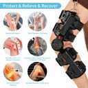 Hinged Knee Brace with Shoulder Strap Post-Op Knee Brace for ACL, One Size