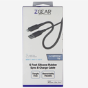 Zgear For Lightning Tip 6 Foot Silicone Rubber Sync & Charge Cable
