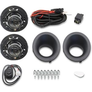 Pair Front Bumper Fog Light Assembly Compatible with Challenger 2015-2020 Fog Lamp w/Wiring+Switch Kit+H11 12V 55W Halogen Bulbs