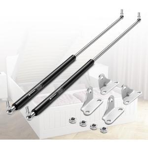 23 inch 100 lbs/445 N Gas Struts for RV Bed, Gas Shocks for Heavy Duty Lid, Gas Spring Lift Kit for Basement Floor Hatch Door Murphy Bed Storage with L-Type Mounts(fit 80-110 Lb)