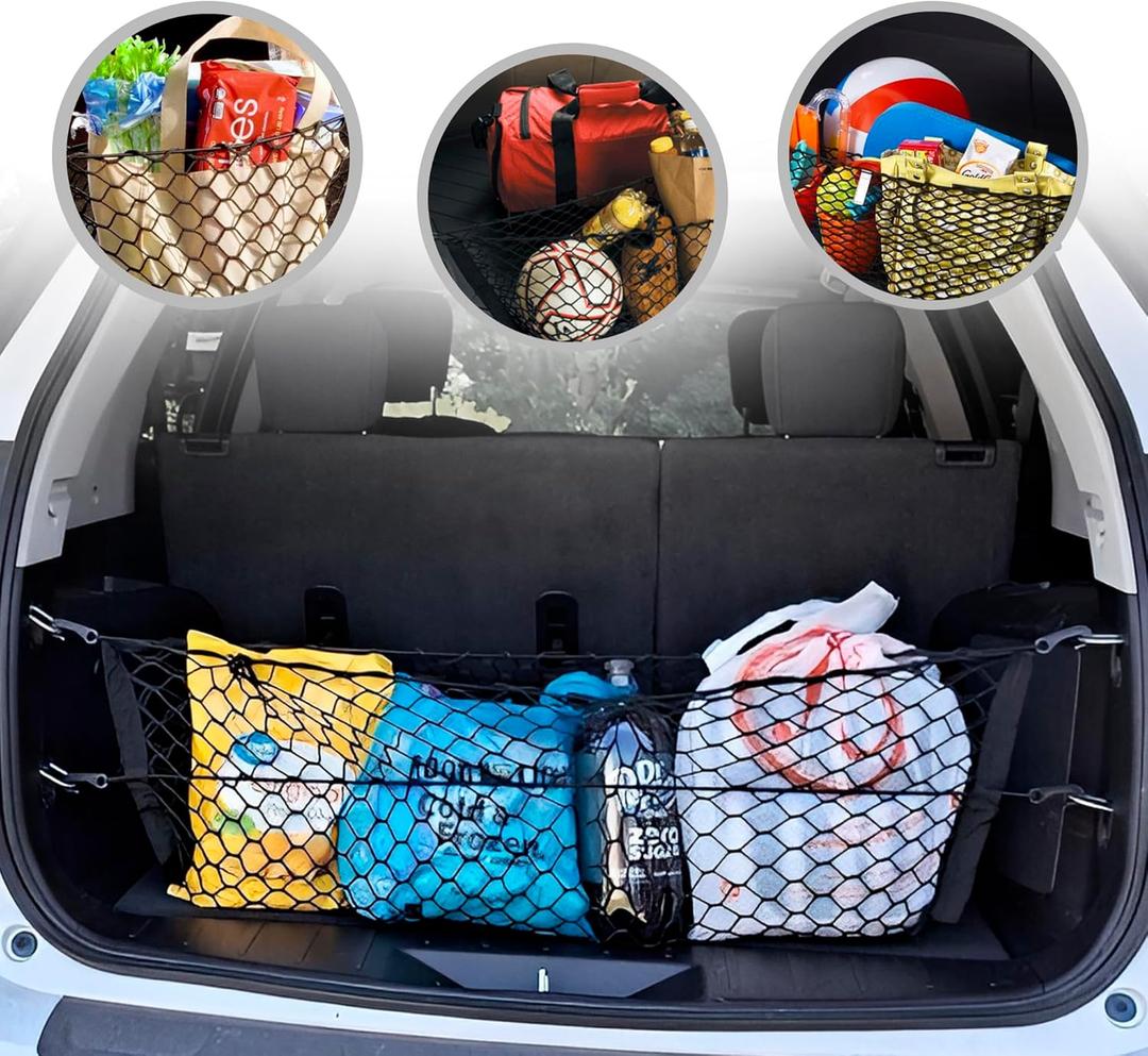 Envelope Style Trunk Mesh Cargo Net for GMC Terrain 2010-2025 NEW, Automotive Exterior Accessories - Premium Car Storage Organizers, Cargo Bed Net For Pickup Truck, Smart Vehicle Storage Organizer