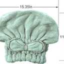 Jseng [New Upgrade] Microfiber Hair Drying Towel Cap, Extrame Soft & Ultra Absorbent, Fast Drying Hair Shower Cap for Girls and Women, Icegreen+white