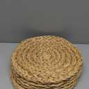 Round Woven Placemats Set of 6Rattan Placemats Natural Hand-Woven Water Hyacinth Placemats Farmhouse Weave Place Mats Table Mats for Dining, Table,Kitchen,Wedding