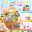 Halloscume 24 Pcs Bunny Squeeze Stress Balls Built-in Sequins Glitter Mental Health Month Basket Stuffers Slow Rising Fidget Bunny Balls Stress Relief for Easter Party Favor Birthday Rabbits Gift