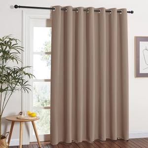 NICETOWN Blackout Blinds for Patio Door - Sliding Door Insulated Blackout Curtains, Extra Wide Curtain for Villa/Hall/Parlor (100 inches W x 84 inches L, Cappuccino)