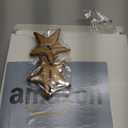 Henoyso 12 Pcs Handcrafted Wood Star Ornaments Star Hanging Christmas Tree Ornaments 2.8" Wood Hanging Decorations for Christmas Tree Winter New Year Party Supplies