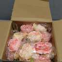 Geosar 8 Bundles Artificial Peonies Flowers Fake Silk Peony Bouquet Faux Peonies Flowers Bulk for Decoration Vase Floral Arrangements Wedding Party Table (Pink,Yellow)