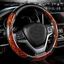 D-CC Four Seasons Wood Grain Steering Wheel Cover 15 Inch Universal Classic Style Anti-Slip Durable Car Wheel Protector Interior Accessories (Coffee)