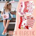 Bencailor 20 Pairs Girls Cartoon Pattern Crew Socks Cute Patterns Ruffle Crew Cotton Cute Socks for Kids Toddler Girls (XS)