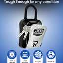 Rudy Run Key Lock Box for Outside Large Outdoor Lockbox for Keys with Code, 4-Digit Combination Hidden Safe to Hide a Key Outside, Portable Safe Key Storage, 6.7 in, 1 Pack