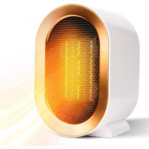 electric space heaters for indoor use: plug in portable small room personal heater with fan for bedroom bathroom | 1200 watt mini heater for office under desk table quiet handy 300 sq ft air heat (White)