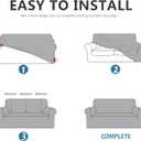 molasofa Oversized Loveseat Cover for Home Dcor, Soft Leather-Like Spandex Love seat Cover, Non-Slip 1-Piece Couch Cover for Dogs, Cats, and Kids (Oversized Loveseat,02 Chocolate)