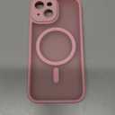 CANSHN Magnetic for iPhone 15 Case, Upgraded [Full Camera Protection] [Compatible with Magsafe] [Translucent Matte] Shockproof Protective Phone Case for iPhone 15 6.1" - Pink