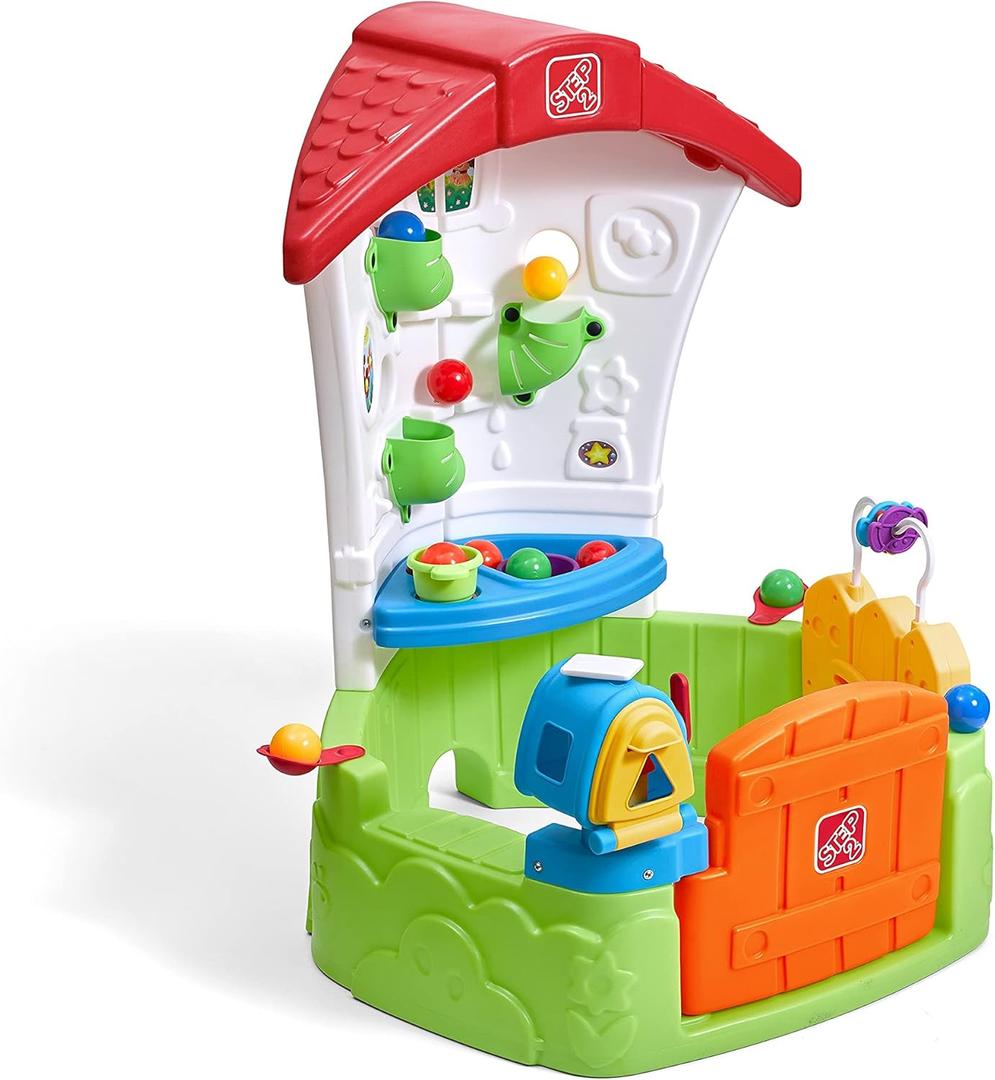 Step2 Toddler Corner House, Kids Playhouse, Indoor/Outdoor Playset, Play Gym with Kitchenette, Includes 15 Piece Toy Accessories, Made of Durable Plastic, for Toddlers 1+ Years Old