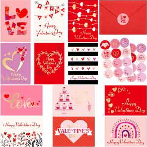 Fancy Land 36 Pack Small Valentines Cards with Envelopes 2.5 X 3.5 Mini Foil Valentine’s Day Cards Blank Inside