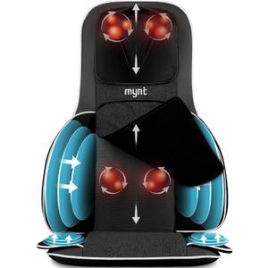 Mynt Back and Neck Massager for Pain Relief Deep Tissue,3D Shiatsu Acupressure Neck Back Massager with Heat, Seat Massager for Full Body Relaxation Black