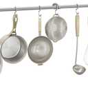 ROTHLEY Hanging Pot Rack Hanger: 39.4 Inch Stainless Steel Pot and Pan Hanger Pot Rack Wall Mounted Hanging Pots and Pans Rack Pot Hangers for Kitchen Wall Kitchen Rail with Hooks (Brushed)