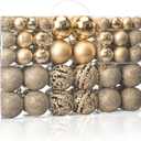 MeetXmas 100PCS Christmas Balls Ornaments, Champagne Shatterproof Hanging Xmas Tree Decorations