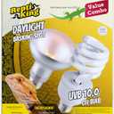 Reptile 100W Basking Spot Bulb & 10.0 24W UVA UVB Bulb Combo  Dual Pack Heat Lamp Bulbs for Reptiles & Amphibians, Heat Lamp for Bearded Dragons, Turtles, Tortoises, Snake Tank Accessories