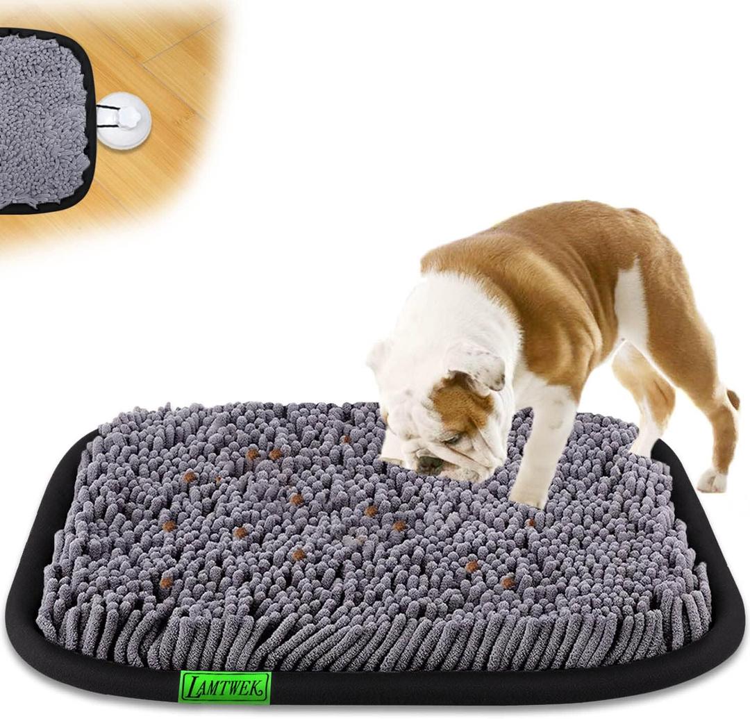 Snuffle Mat for Dogs, 17" x 21" Dog Snuffle Mat Interactive Feed Game for Boredom, Encourages Natural Foraging Skills and Stress Relief, Easy to Fill Machine Washable (Black)