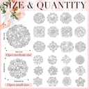 124 Pcs Bouquet Pins Flower Brooch Rhinestone Diamond Brooches Crystal Corsage Boutonniere Stick Pins Embellishments for Crafting Wedding Decor Supplies(Silver)