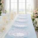 LIYH 20 Pcs Scalloped Plastic Plates Reusable 10 In - White Scalloped Plastic Dinner Plates Camping Unbreakable Outside Plate Dishwasher Safe for Wedding Party Birthday Picnic - BPA Free