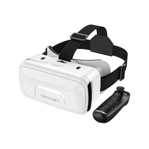 TECKNET VR Headset for Phone with Controller, Virtual Reality Headsets with HD 110°FOV Anti-Blue Light Lenses & Adjustable Gears, 3D VR Headset for Kids Compatible iPhone Samsung Android 4.7-7.2"