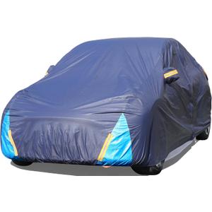 Tesla Model Y Car Cover Waterproof All Weather, 6 Layers Outdoor Full Exterior Cover Rain Sun UV Snowproof Protection with Zipper Cotton, Mirror Pocket and Charging Port