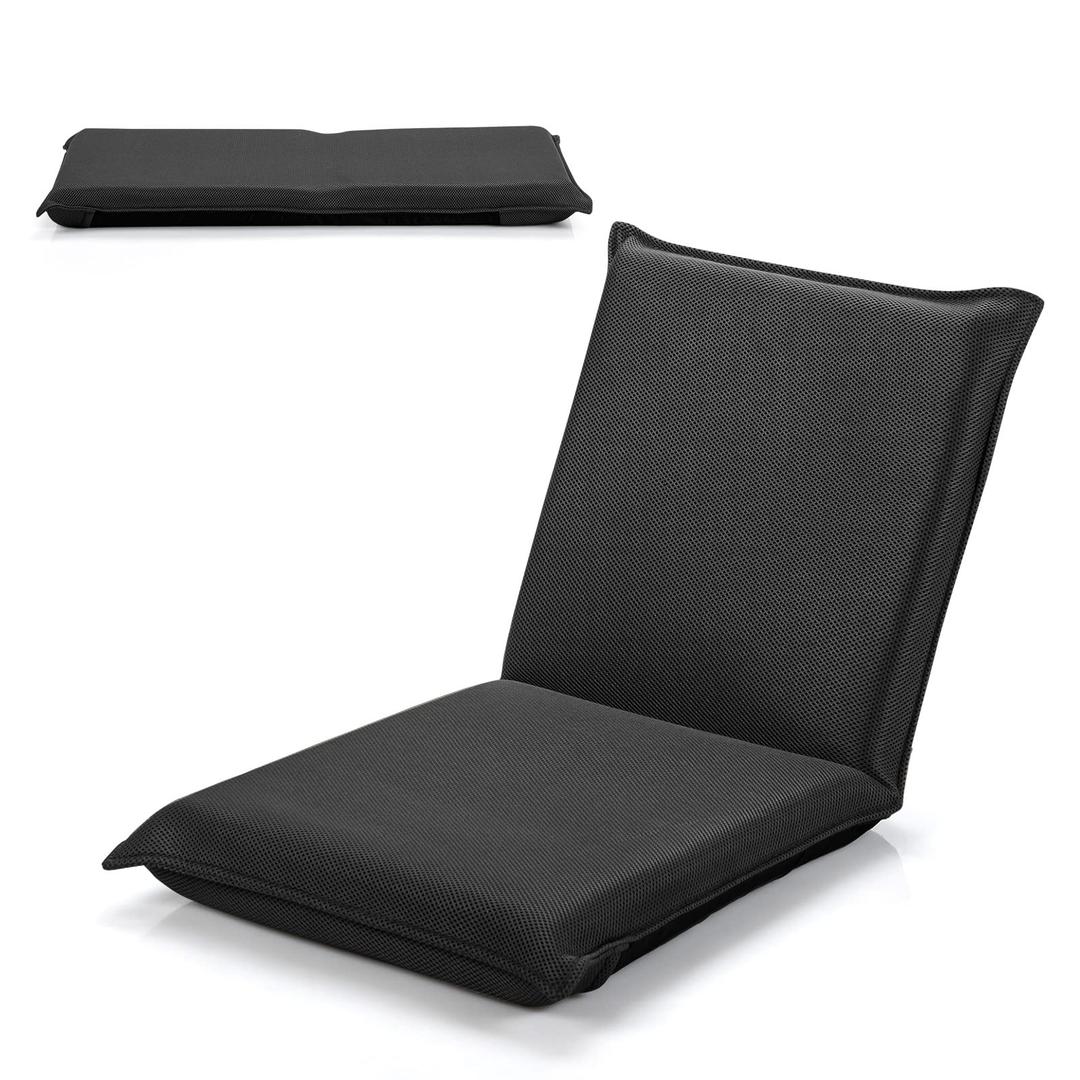 LIFEZEAL Folding Floor Chair with Adjustable Backrest (Black)
Reading Chair with Mesh Surface, 6 Positions for Meditation and Yoga