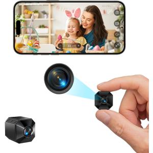Mini Camera - 4K HD Wireless Small Camera - Tiny Indoor Security Camera with Auto Night Vision & AI Motion Detection - Nanny Cam with Real Time Alerts - WiFi Camera for Pet, Baby, Nanny, Home, Office