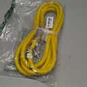 EP 10 Ft Lighted Outdoor Extension Cord - 10/3 SJTW Heavy Duty Yellow Extension Cable with 3 Prong Grounded Plug for Safety, UL Listed