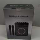 Karaoke Machine for Adults, Portable Bluetooth Speaker with 2 Wireless Microphones and Lights Show, Karaoke Speaker with Bass & Treble, Supports for TWS,USB,FM,REC,AUX In,TF Card for Party/Meeting (Black)