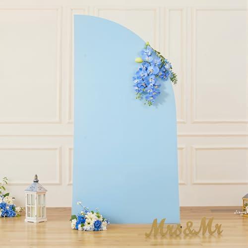 Blue Half Moon Arch Covers Wedding Arch Backdrop Cover for Weddings Birthday Parties Baby Showers Events – 6ft Light Blue Half Arch Fabric Cover Set