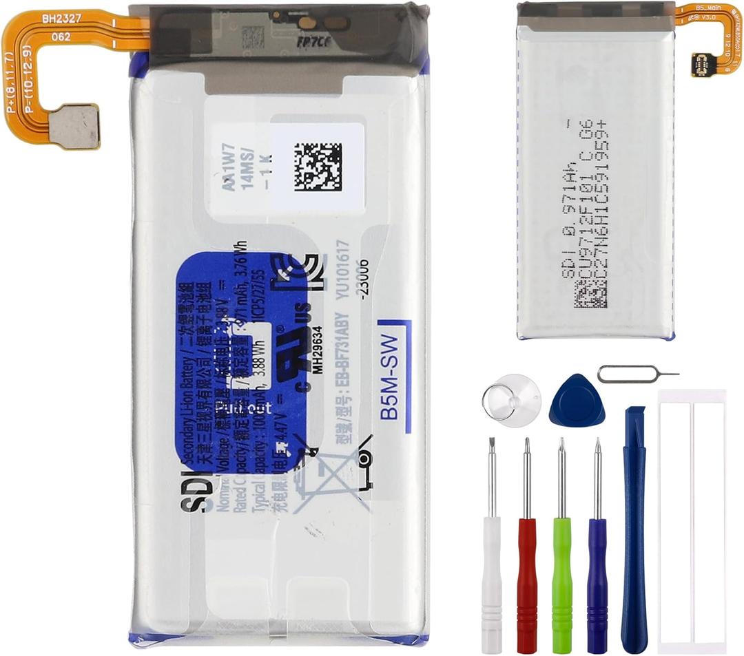 Replacement Battery EB-BF731ABY Compatible with Galaxy Z Flip 5 SM-F731U, 1000mAh/3.88V, with Repair Tool Kit