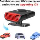 150W 12V Car Heaters Portable Car Heater, Auto Heater Fan Fast Heating Quickly Defrost Defogger Heating Cooling Fan, Car Windshield