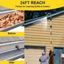 SISUPASSIE 24FT Reach Gutter Cleaning Tools from Ground, Telescopic Rain Gutter Cleaners Tool with Quick Connect Adapter and Heavy