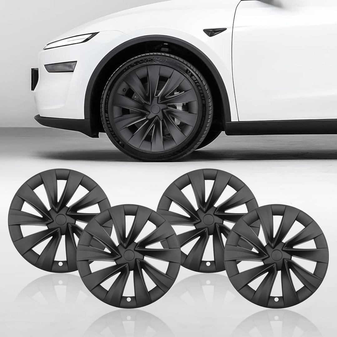 Model Y Wheel Covers 20 inch Juniper Helix 2.0 2025 2026, 20" Matte Black Wheel Protector Compatible with Tesla Model Y Accessories 2025 2026 (Refreshed Juniper Only 4PCS)