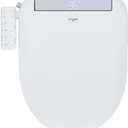 Electric Bidet Toilet Seat for Elongated Toilets, Side Control Panel Warm Air Dryer, LED Display, Self-Cleaning Nozzle, Rear & Feminine Wash, Soft Close Lid, LED Night Light, Side Control Panel