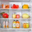 12 Pack Clear Plastic Storage Bins, Pantry Organizers and Storage, Clear Pantry Organizer Bins, Plastic Containers with Handle for Kitchen,Freezer,Cabinet,Closet,Bathroom Under Sink Storage