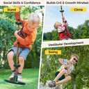 DECORLIFE Tree Swing for Kids, Adjustable Rope Swing Disc Swing for Outside with Platform Carabiners and Strap Outdoor, Playground Accessories, Green