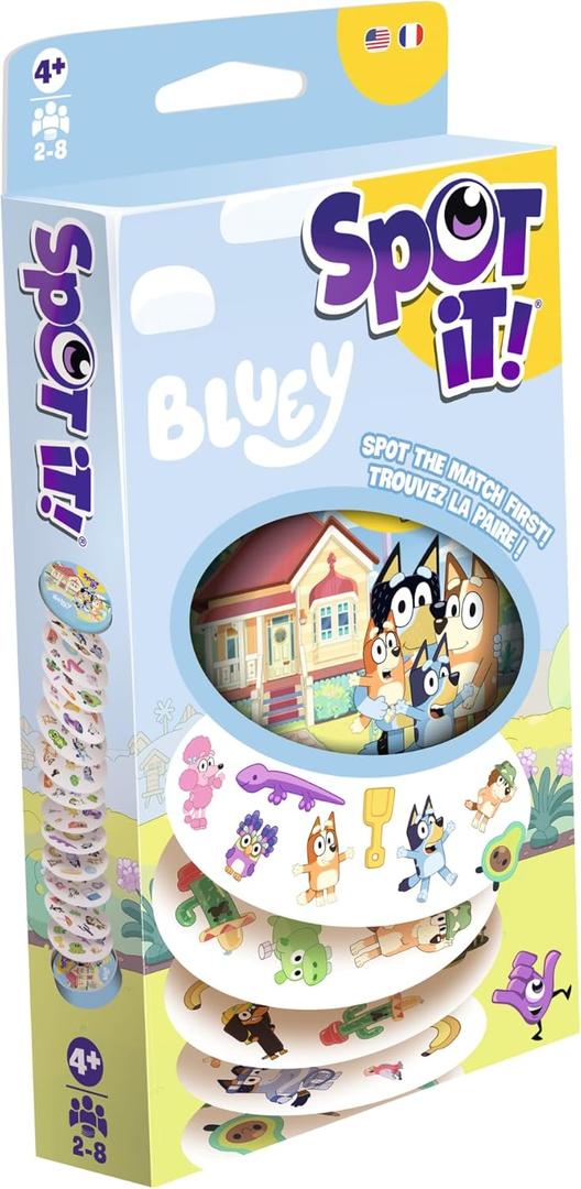 Asmodee Spot It! Bluey Card Game - Fast-Paced Matching Game Featuring Bluey & Friends, Fun for Family, Kids & Adults, Ages 4+, 2-8 Players, 15 Minute Playtime