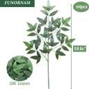 60Pcs Fake Nandina Greenery Stems 18" Artificial Silk Greenery Leaves for DIY Bouquet Filler Table Centerpieces Decor