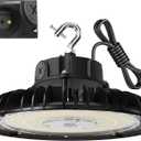 Adiding 200W LED High Bay Light, Wattage Adjustable UFO LED Warehouse Lights 0-10V Dimmable 100-277V Bright Barn Lights 5000K with US Plug for Shop, Workshop, Factory, Gym, DLC ETL UL Listed 120W 150W