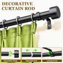 Curtain Rods for Windows 32-144 Inch, 1 Inch Adjustable Black Curtain Rod Set with Brackets, Easy Install