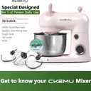 Stand Mixer, Compact & Space-Saving, Stainless Steel Bowl, Unique & Playful Design, Effcient 300W Motor, Dishwasher-Safe Attachments, SM-2549A (Pink)