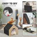 118"x15.8" Cat Climbing Wall Furniture Protector Carpet Mat, Cat Scratch Couch Furniture Protector, Adhesive Scratching Pad for DIY Cat Tree Shelf Couch Corner Post Replacement (Black)