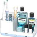 Toothbrush Holders for Bathroom Counter - Detachable Bathroom Organizer and Storage Electric Toothbrush and Toothpaste Holder, Bathroom Decor Accessories for Countertop, Shower, Sink