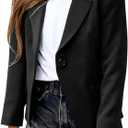 rrhss Girls Solid Color Lapel Suit Coat Button Down Long Seelve Blazer Jacket (9-10 Years, Black)